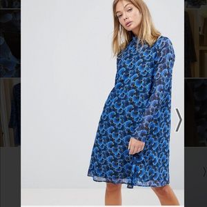 YAS Floral High Neck Swing Dress, ASOS, XS